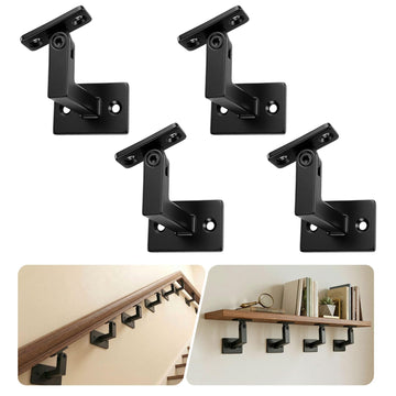 Adjustable Stair Handrail Brackets 4 Pack, Heavy Duty Wall Mount Brackets