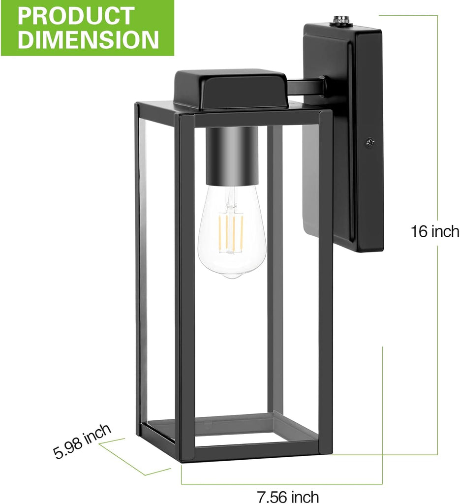 Large Outdoor Wall Light, 16 Inch Outdoor Wall Lantern, Dusk to Dawn Exterior Waterproof Wall Sconce