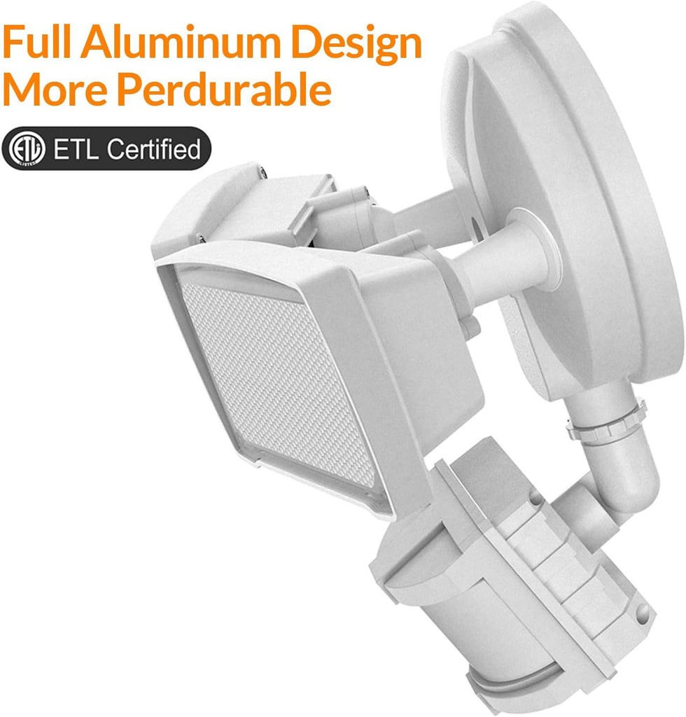 Hardwired LED Security Lights Motion Sensor Outdoor, 40W 4000LM | 5500K Daylight, 72 FT Range & 180° Detection, Easy