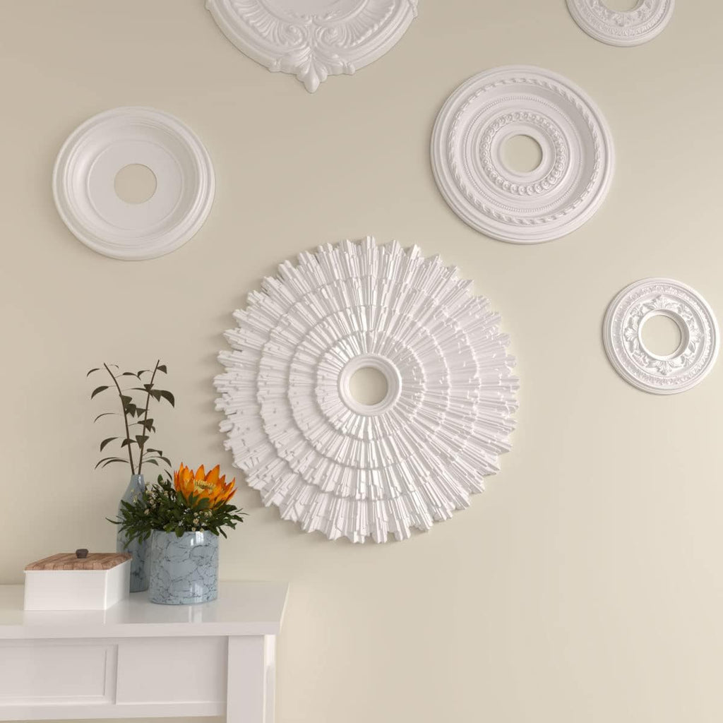 Eryn Ceiling Medallion, 24 3/4"OD x 3 1/4"ID x 1 7/8"P (Fits Canopies up to 4"), Factory Primed