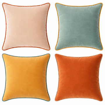 Decorative Throw Pillow Covers Cushion Cases, Set of 4 Soft Velvet Modern Double-Sided Designs, Mix and Match Decor
