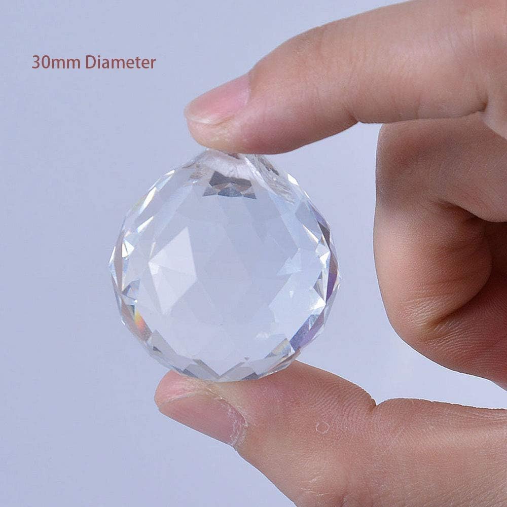 12 Pcs Crystal Ball Prism Suncatcher 30mm Rainbow Pendants Maker - Clear Glass Crystal Ball Prism