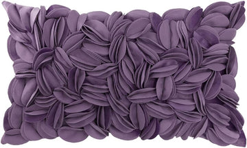 Hand Crafted Stereo Flower Throw Pillow Cover Rectangular Cushion Cover Soft Pillow Case