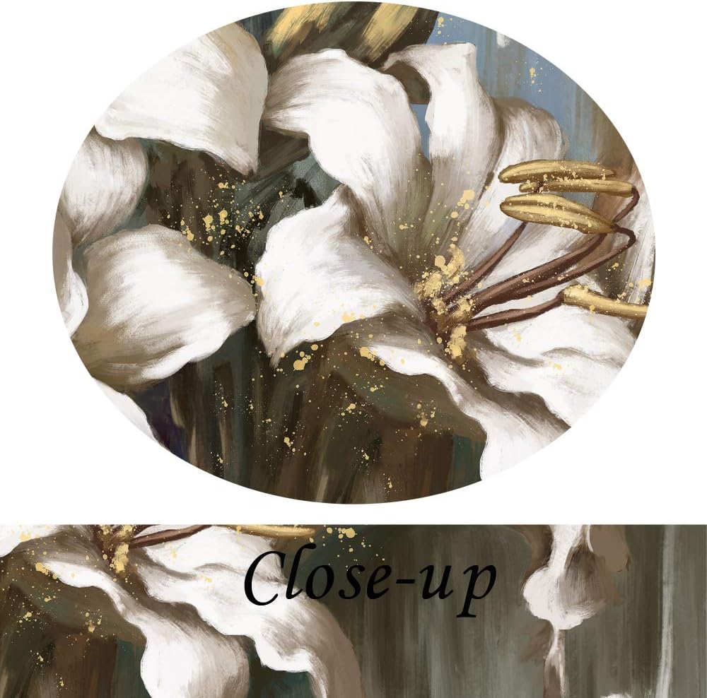 5 Panel Flowers Canvas Wall Art Modern Wrapped Floral Artwork Giclee Canvas Prints White and Grey Tulip Paintings on