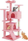 54 Inch Cat Tree Tower, Multi-Level with Cat Scratching Post, Indoor Cat Condo with Climbing Ladder, Plush Toy