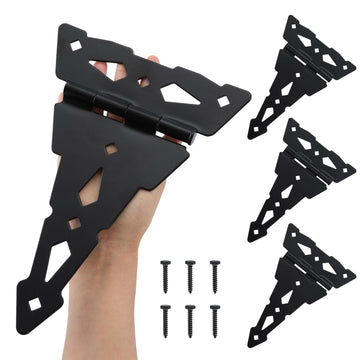 8" Heavy Duty Gate Hinges, 4 Pack T Strap Hinges