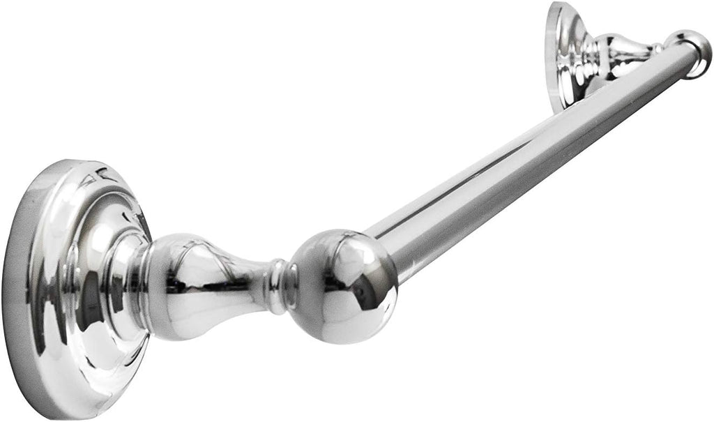 Modern Silver Bathroom Hardware Accessories Set, Includes Robe Hook, Toilet Paper Holder, Towel Ring, 24" Towel Bar