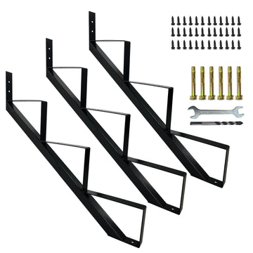 3 Step Metal Stair Step Steel Riser Stringers for 27.1" Height Deck, 3Packs