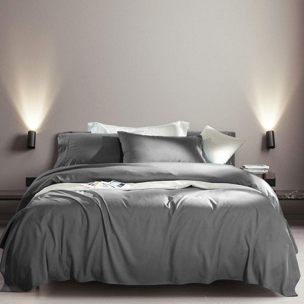Bed Sheet Set Super Soft Microfiber Luxury Egyptian Sheets Fit 18-24 Inch Deep Pocket Mattress Wrinkle-6 Piece (Dark