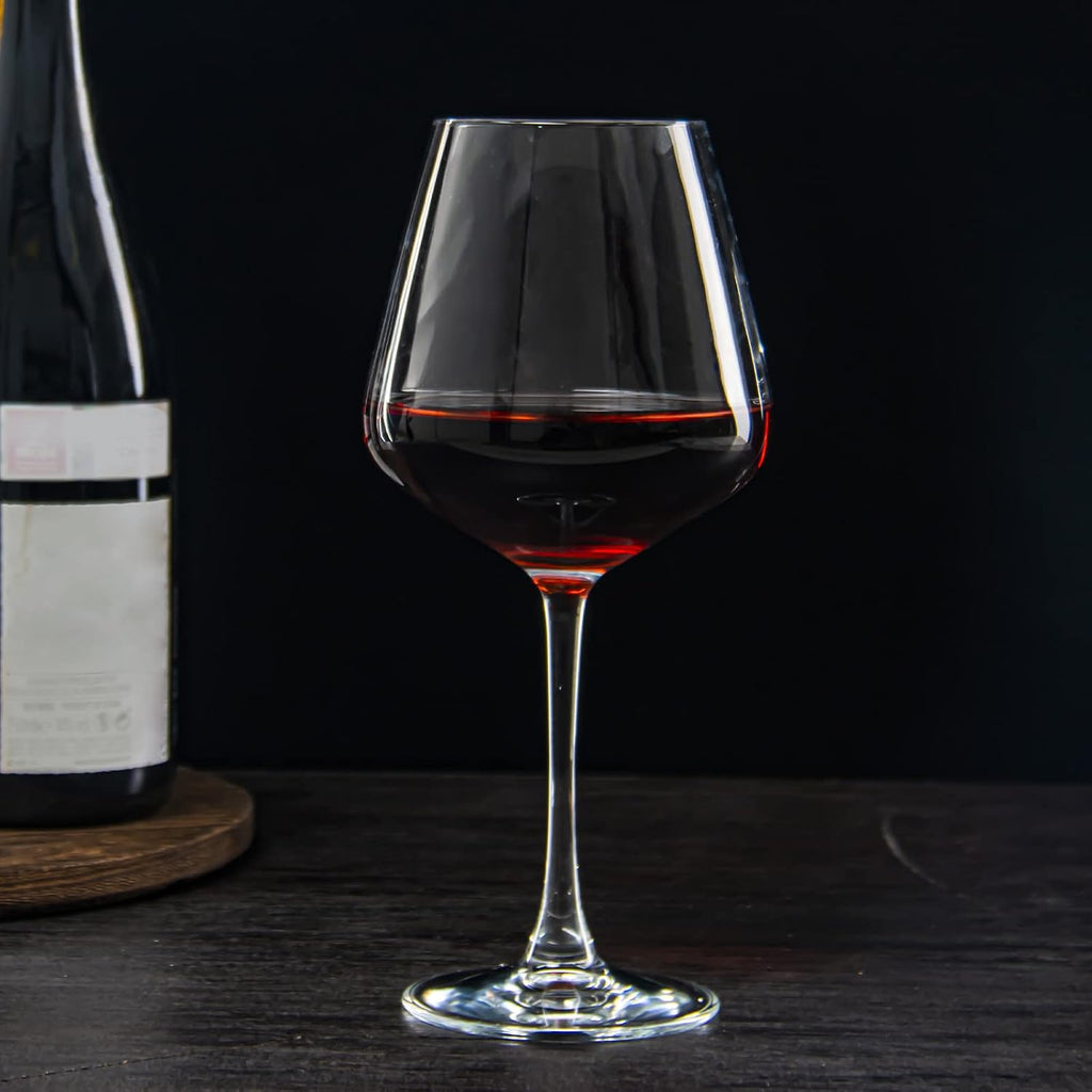 Wine Glasses (Set of 6, 20 Oz), Large Clear Burgundy Wine Glasses for Red Wine, Smooth Rim, Dishwasher Safe