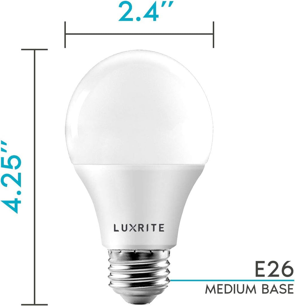 A19 LED Light Bulb 60W Equivalent, 3000K Soft White Dimmable, 800 Lumens, Standard LED Bulb 9W, E26 Base, Energy Star (4 Pack)
