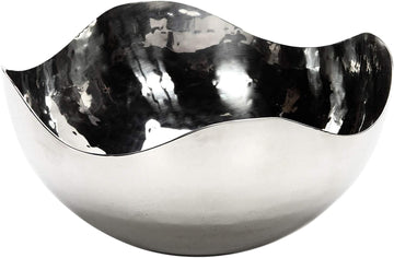 5.75 Inch Diameter Silver Finish Metal Bowl