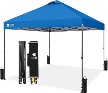 10x10 Pop Up Canopy Tent - Patented Center Lock One Push Instant Outdoor Canopy Beach Tent with STO-N-Go Bag 8 S - 6PP5