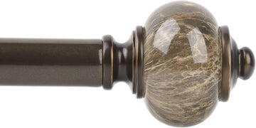 1 Inch Curtain Rods for Windows Bronze Heavy Duty Curtain Rod, Adjustable Long Drapery Rods