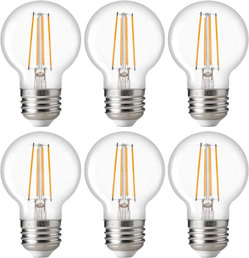 60W Equivalent LED Globe Candelabra Bulbs, Dimmable G16.5 LED E26 Chandelier Light Bulbs, 500LM, CRI82, 4W, AC 120V - Set of 6