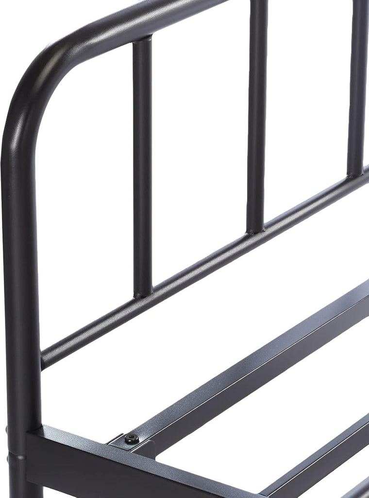 Full Size Daybed and Twin Size Trundle Bed Frame Set, Space Saving Steel Slat Support, Sturdy Metal Design, Easy