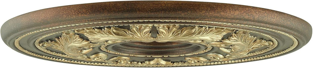 Ceiling Medallion, Hand Applied Palacial Bronze with Gilded Accents, 22.5"D x 1.5"H