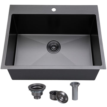 22x18 Inch Black Drop In, Gunmetal Black Stainless Steel