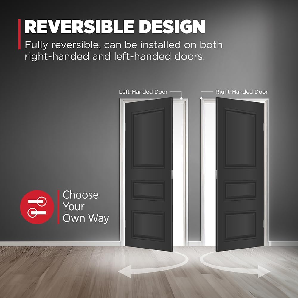 Shelburne Front Door Lock Handle and Deadbolt Set, Entry Handleset Exterior with Interior Reversible Lever - Door Handleset