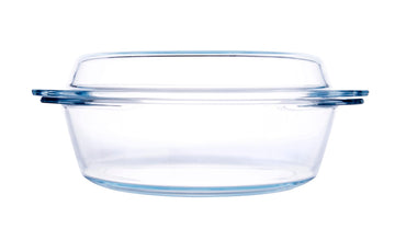 Round Tempered Glass Casserole Dish with Lid, Glass Casserole Baking Dish for Oven, Freezer and Dishwasher Safe