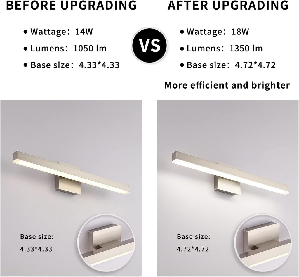 Bathroom Vanity Lighting Fixtures Over Mirror Brushed Nickel | 23.62 Inch bathroom Lights Fixtures Modern Vanity