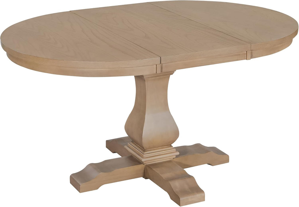 Tokin Extendable Dining Room Table for 6, Wooden Round Expandable Kitchen Table, Vintage Oval Dining Table for Dining