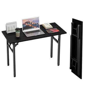 Small Computer Desk Folding Table - 43.3" Foldable Office Desk, No Assembly, Perfect for Small Spaces, or Apartment