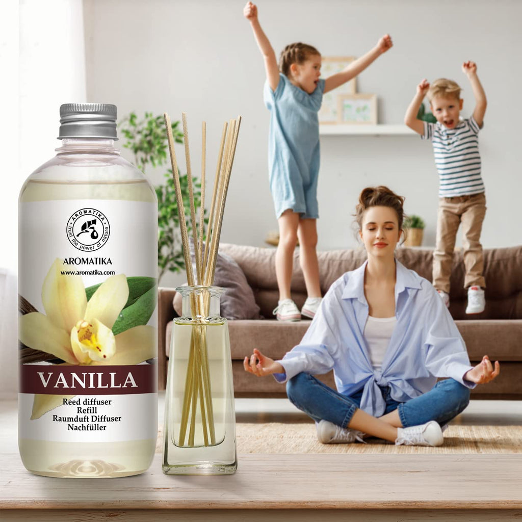 Diffuser Refill Vanilla 34 Fl Oz - 2 x 500ml - Fragrance Oil Diffuser Refill - Home Fragrance - Vanilla Scent - Room