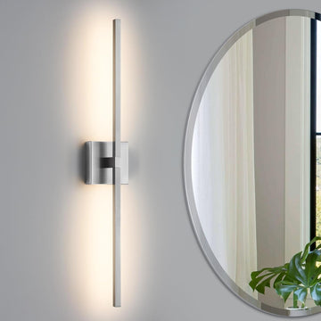 Bathroom Vanity Light Fixtures - 30inch Dimmable Brushed Nickel Bathroom Lights Over Mirror 18W LED Vanity Light Bar
