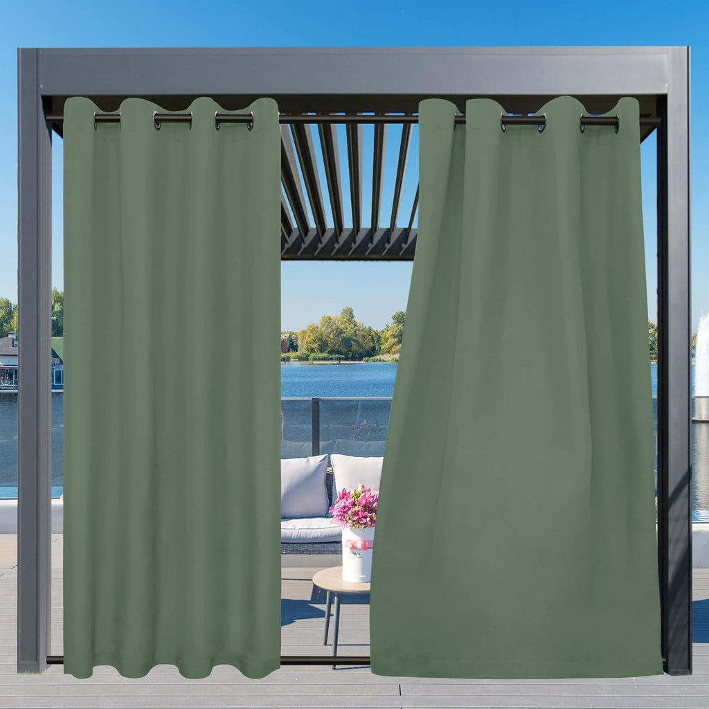 Outdoor Curtains Waterproof Windproof Weatherproof Curtain, Cabana, Porch, Pergola and Gazebo