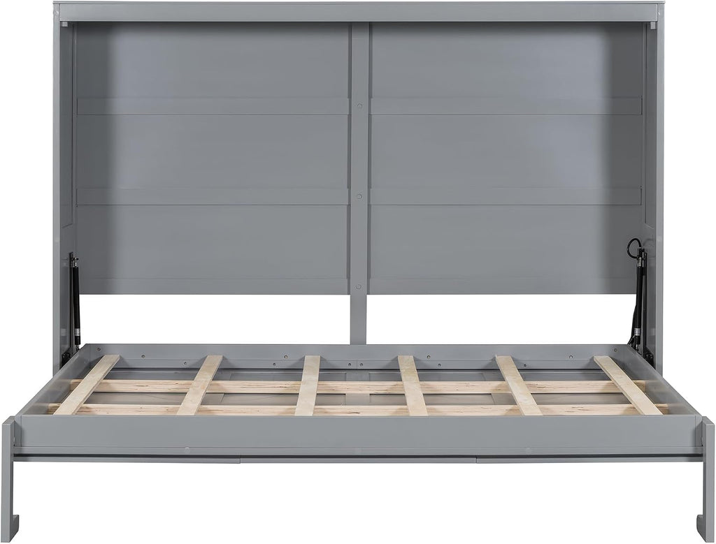 Full Murphy Bed,Space Saving Wall Bed can Be Folded into a Cabinet,Solid Wood Murphy Beds for Guest Room,Home