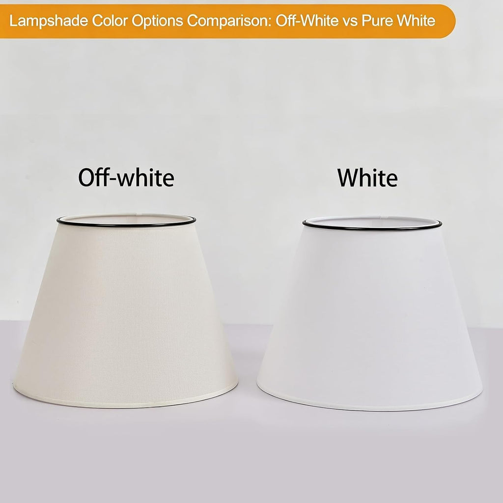 Modern Pendant Light Fixtures with 12" White Linen Fabric Shade, Adjustable Hanging Light Fixture,Drum Black Vintage