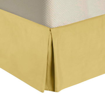 Solid 300 Thread Count, 100-Percent Cotton Twin XL Pleated Tailored with 15-Inch Drop and Split Corners Bed Skirt