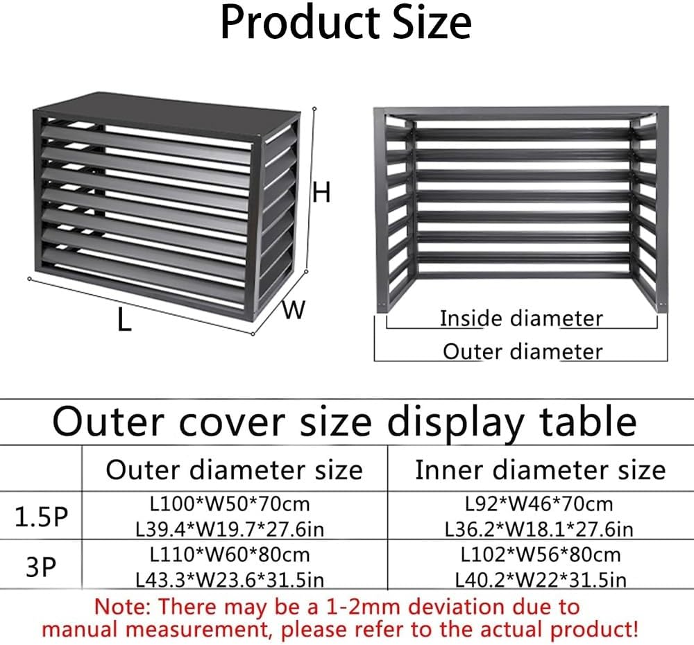 Aluminum AC Privacy Fence Panel - Air Conditioner Cover, Outdoor Pool Equipment Enclosure, White Screen (100x50x70cm
