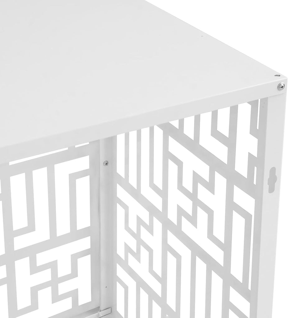 Metal Air Conditioner Fence, 4 Panels Privacy Screens Fence Panels for Outside, No Digger Enclosure AC Unit Fence