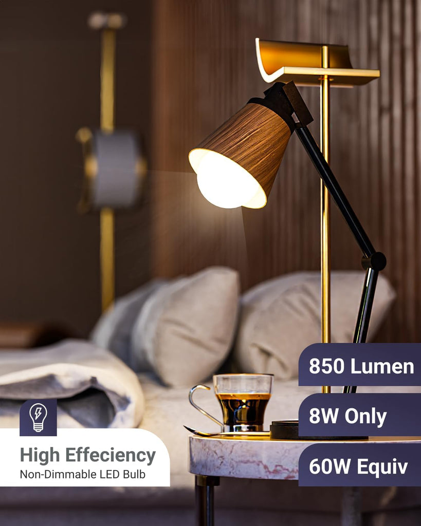 24 Pack A19 LED Light Bulbs, [Focos para Casa], E26 Base Lamp Bulb for Bedroom Bathroom, 850 LM, 8W (60W Equivalent)