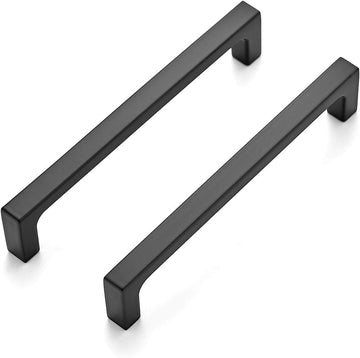 30 Pack Solid 5 Inch Kitchen Square Cabinet Handles Matte Black Pulls Drawer Pulls Kitchen Cabinet Hardware Flat Black