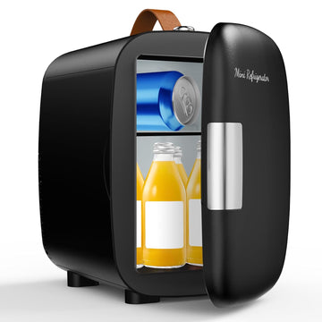Mini Fridge for Bedroom, 4L Compact Personal Fridge Cooler For Skincare, Drinks, And Snacks, Fits 6 Cans, Mini