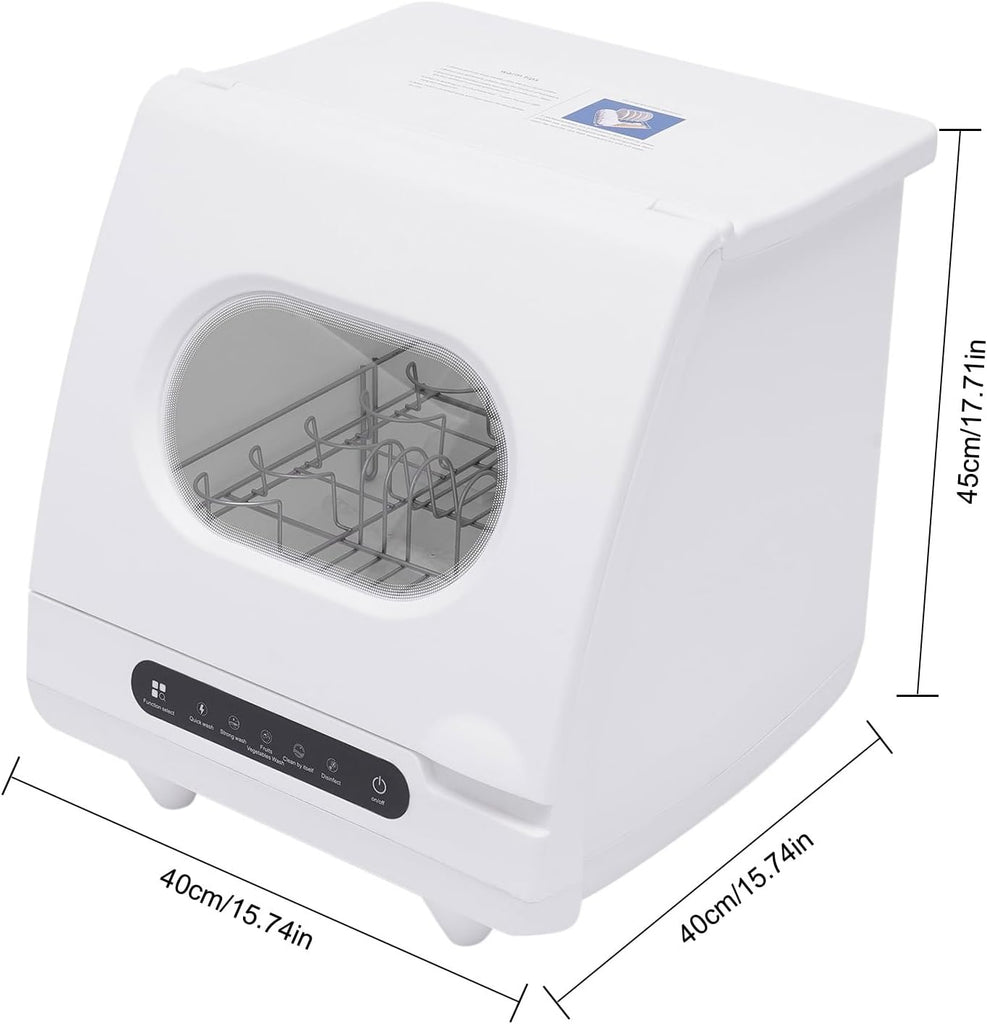 Portable Countertop Dishwashers, 800W Automatic Compact Dishwasher Mini Countertop Dishwasher with 5 Washing Programs