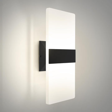 14 Inch Indoor LED Wall Sconce - 24W 2700K-5000K Dimmable Black Wall Sconce Lights - Modern Wall Sconces Hardwired