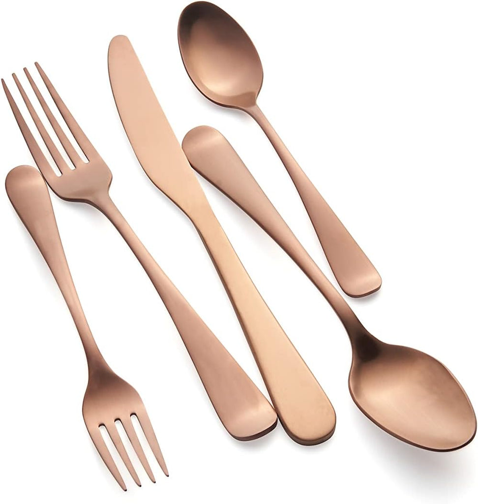Silversmiths Rhiannon Copper Satin 20-Piece Flatware Set, Service for 4