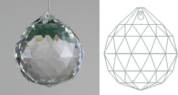 40mm 30% Lead Crystal Ball Prism - 1.57" Clear Suncatcher feng shui