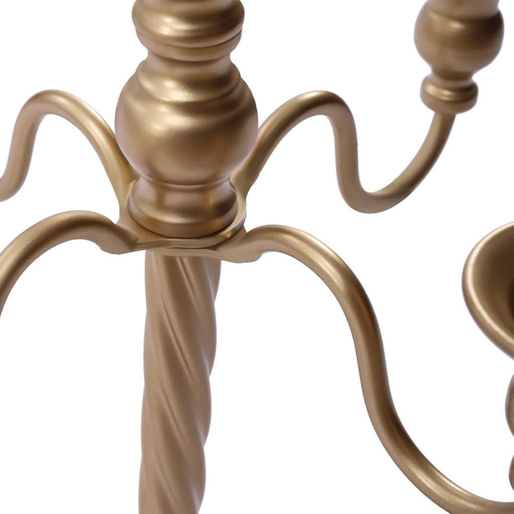 2Pcs Gold Candelabra, 21in Tall Taper Candlestick 5 Arms, Wedding Candelabra, Table Centerpiecent Reception