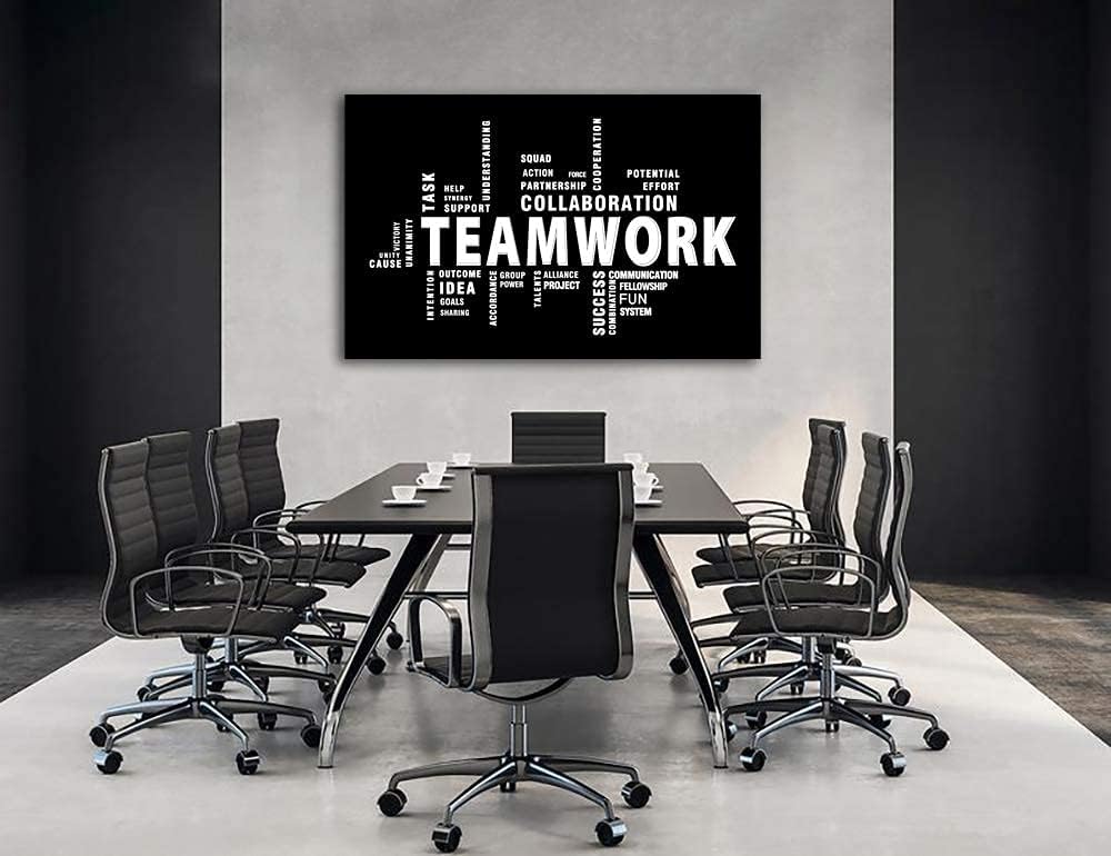 Teamwork Canvas Wall Art - Large Framed Motivational Quotes Artwork Modern Home Decor - Inspirational Posters Decor