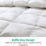 Fluffy Down Feather Fibers Comforter King, Organic Cotton Cover Down Feather Fibers Duvet Insert for