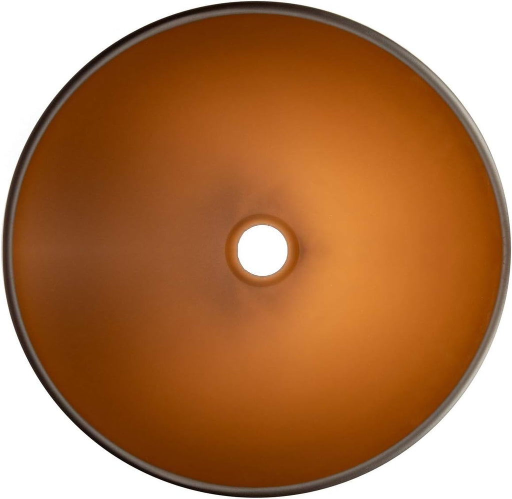 Eden Bath Brown Frosted Round Glass Sink Bowl Bathroom Vessel Sink for Vanity Top