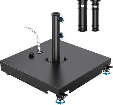 Metal Umbrella Base, 21 inch Heavy Duty Umbrella Stand with 4 Wheels | 200 lbs Max Capacity Fillable Base