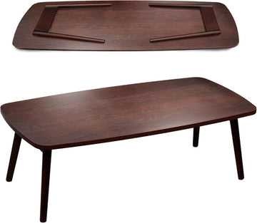 Japanese Floor Table, Folding Coffee Table, 39"Lx20"Wx13"H, Brown, 1 PK