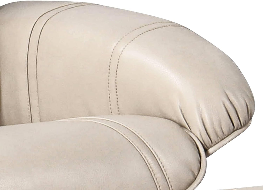 Modern Reclining Swivel Lounge Chair and Ottoman — Faux Leather