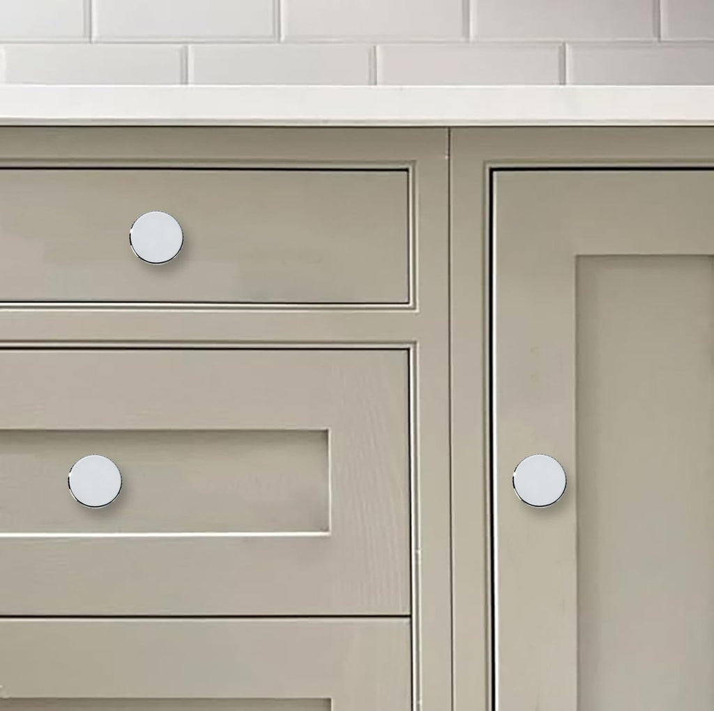 2 Pack Polished Chrome Cabinet Knobs Solid Heavy-Duty Bifold Closet Door Knobs Cabinet Hardware Handle for cabinets